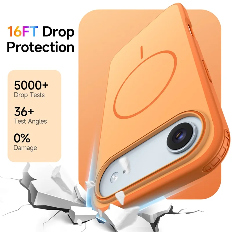 Achat en gros pour coque magnétique iPhone Air, finition mate, toucher doux, coque arrière en PC + TPU anti-chute compatible MagSafe - Orange