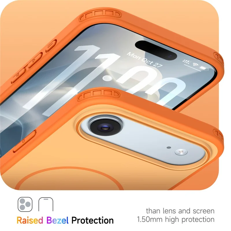 Achat en gros pour coque magnétique iPhone Air, finition mate, toucher doux, coque arrière en PC + TPU anti-chute compatible MagSafe - Orange