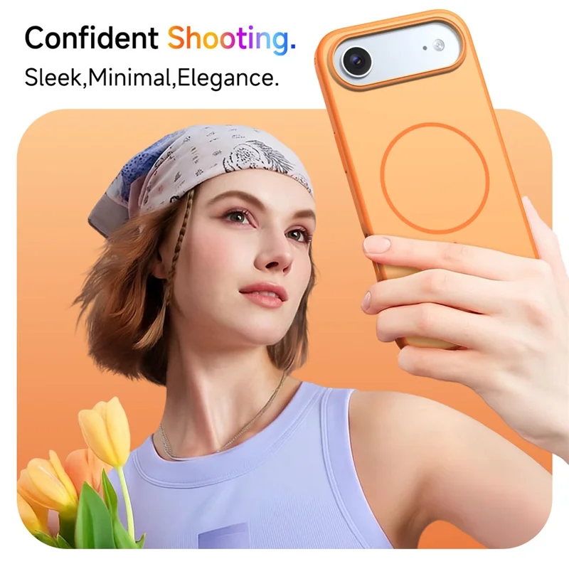 Achat en gros pour coque magnétique iPhone Air, finition mate, toucher doux, coque arrière en PC + TPU anti-chute compatible MagSafe - Orange