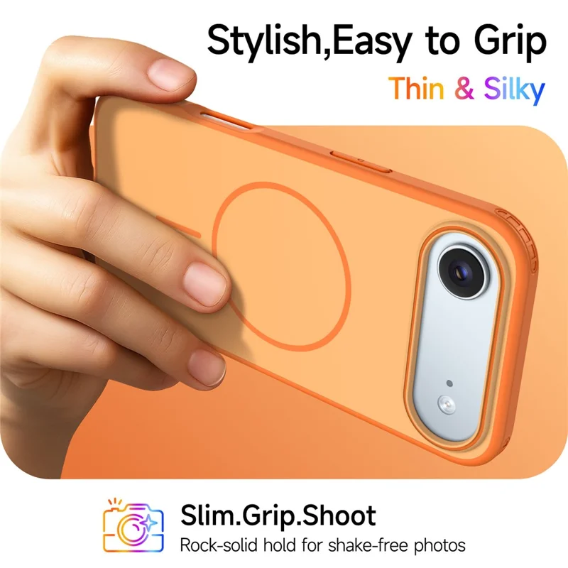 Achat en gros pour coque magnétique iPhone Air, finition mate, toucher doux, coque arrière en PC + TPU anti-chute compatible MagSafe - Orange