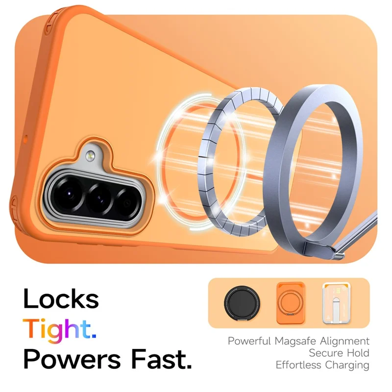 Bulk Purchasing Magnetic Case For Samsung	Galaxy A17 5G  /  A16 5G  /  A16 4G  /  M17 5G  /  F17 5G Matte Skin Touch  PC + TPU Anti-drop Phone Back Cover - Orange