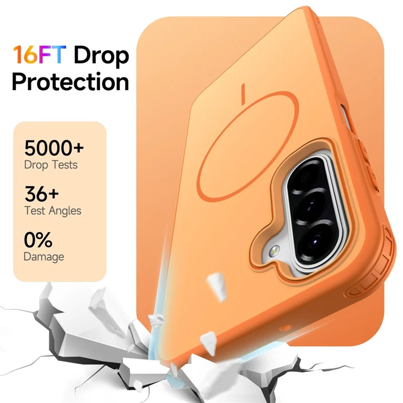 Bulk Purchasing Magnetic Case For Samsung	Galaxy A17 5G  /  A16 5G  /  A16 4G  /  M17 5G  /  F17 5G Matte Skin Touch  PC + TPU Anti-drop Phone Back Cover - Orange