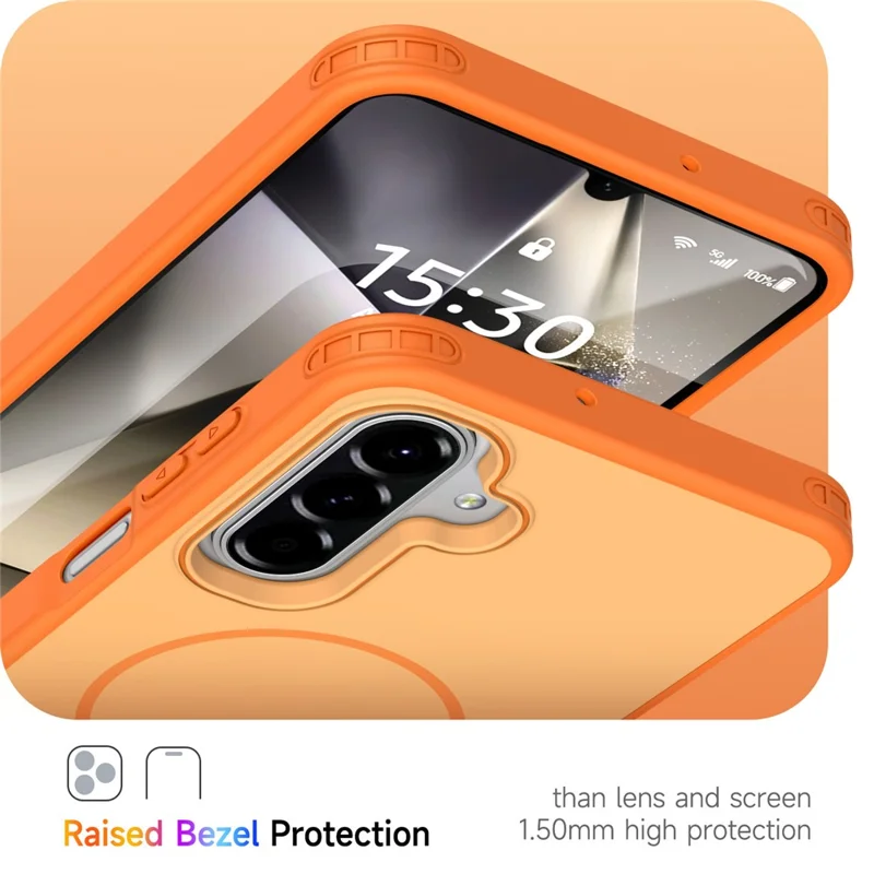 Bulk Purchasing Magnetic Case For Samsung	Galaxy A17 5G  /  A16 5G  /  A16 4G  /  M17 5G  /  F17 5G Matte Skin Touch  PC + TPU Anti-drop Phone Back Cover - Orange
