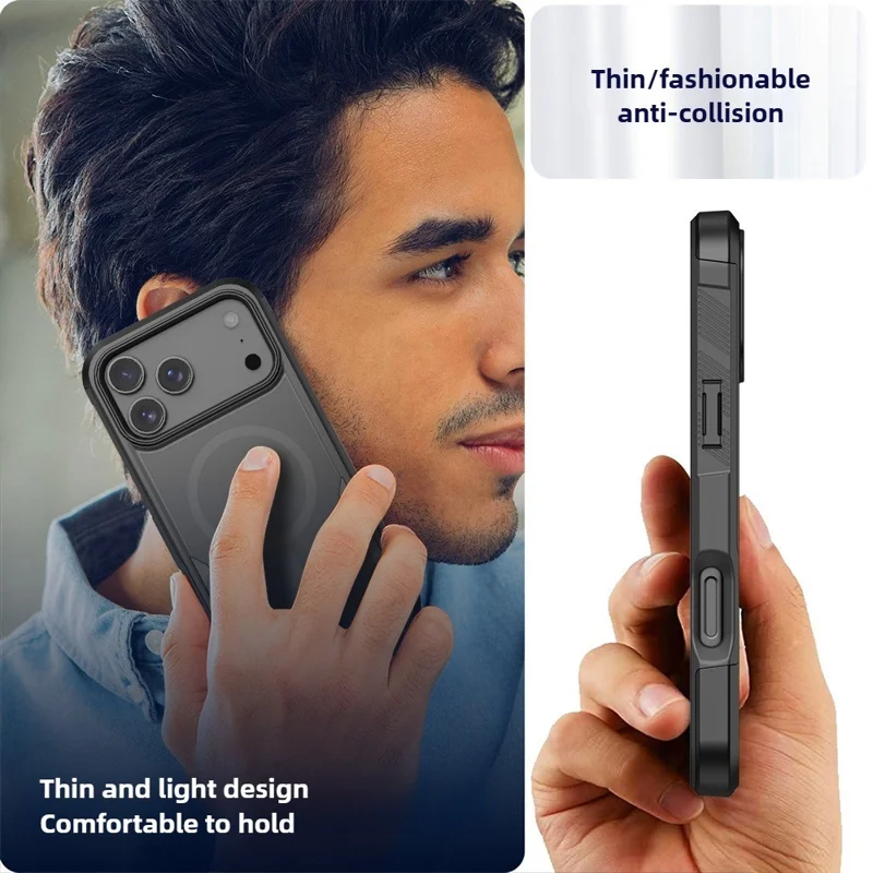 Funda magnética para iPhone 17 Pro Max, carcasa mate resistente a impactos de PC + TPU