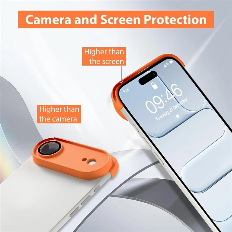 For iPhone Air Case Frameless Phone Corner Pad TPU Bumper Cover with Camera Lens Protector - Orange