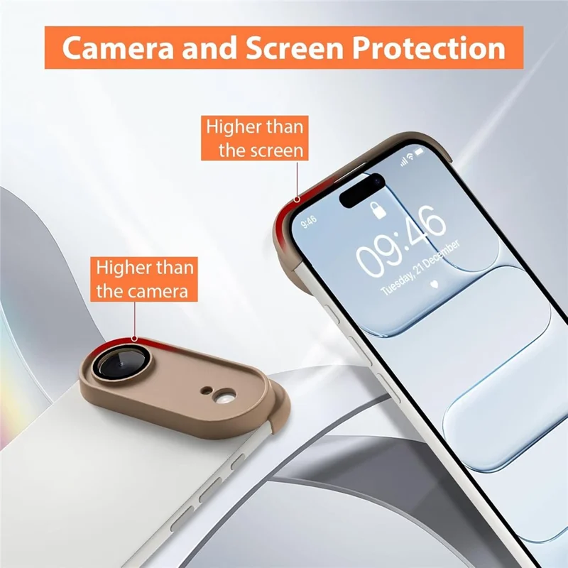 For iPhone Air Case Frameless Phone Corner Pad TPU Bumper Cover with Camera Lens Protector - Desert Gold