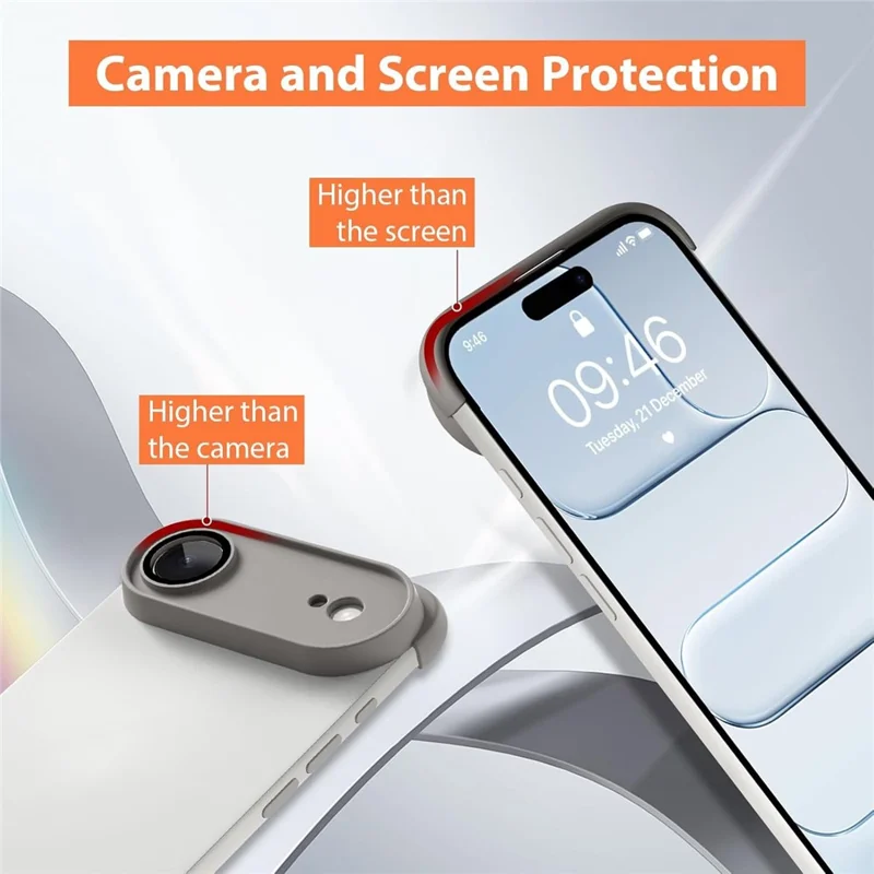 For iPhone Air Case Frameless Phone Corner Pad TPU Bumper Cover with Camera Lens Protector - Titanium Grey