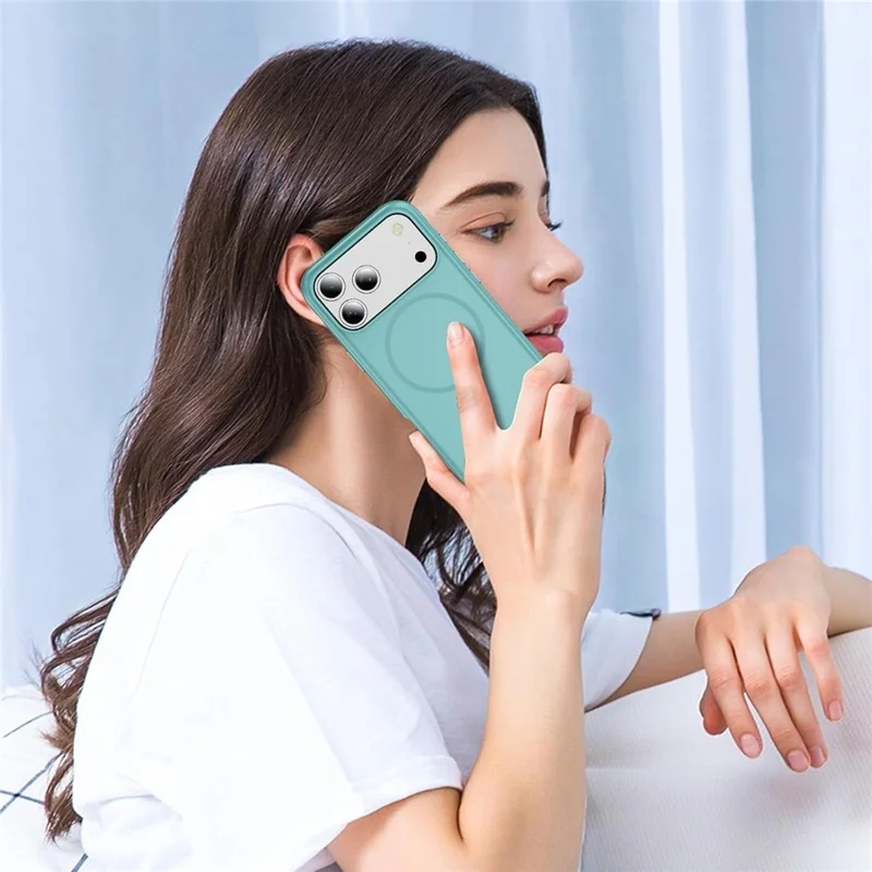 Cover per iPhone 17 Pro Max Compatibile con MagSafe in PC + TPU con Bordo Antiscivolo - Blu Bambino