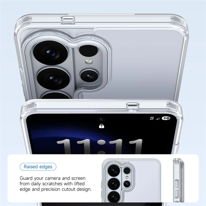 Bulk Purchasing For Samsung Galaxy S25 Ultra Magnetic Case TPU Acrylic Anti-drop Phone Cover with Metal Lens Frame  - White