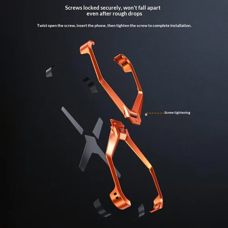 For iPhone 17 Pro Bumper Case No Frame Aluminium Alloy X-Shape Phone Cover - Orange