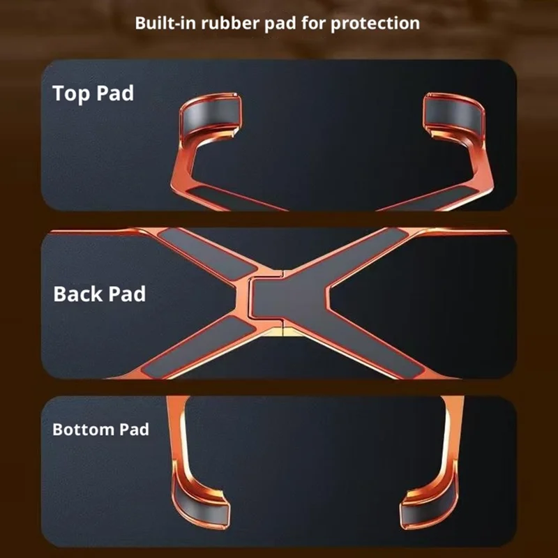 For iPhone 17 Pro Bumper Case No Frame Aluminium Alloy X-Shape Phone Cover - Orange