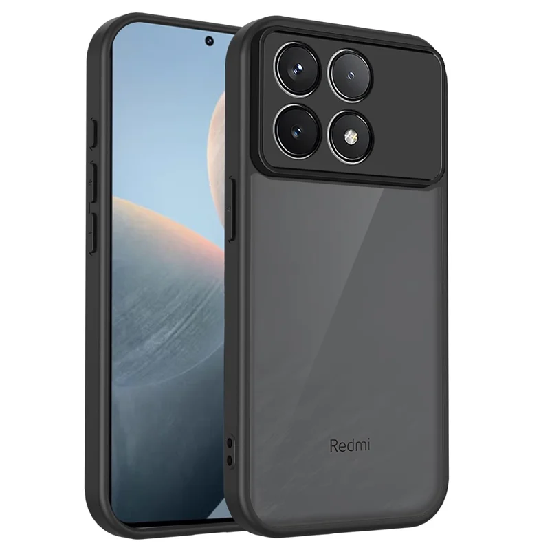 Für Xiaomi Poco F8 Pro / Redmi K90 5G Hülle Skin-Touch Matt PC + TPU Anti-Drop-Handyhülle - Transparent Schwarz