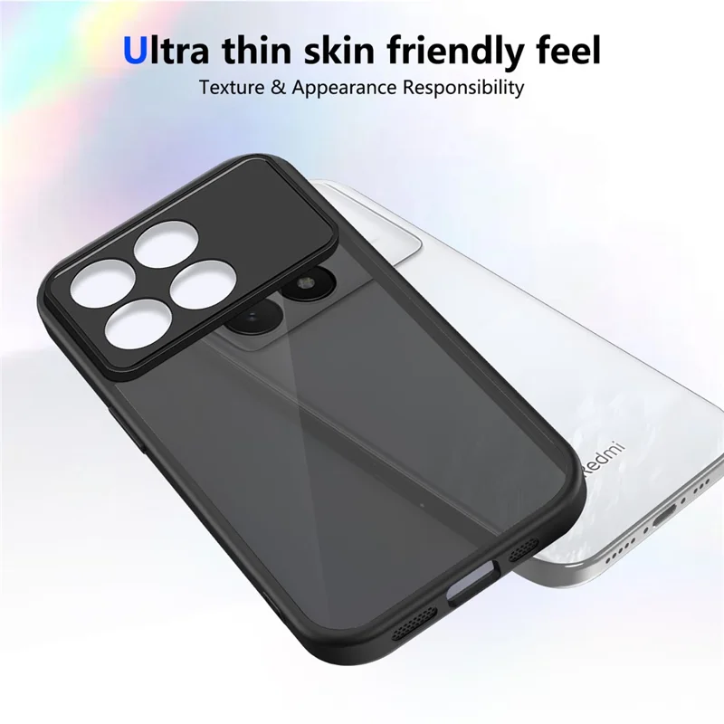 Für Xiaomi Poco F8 Pro / Redmi K90 5G Hülle Skin-Touch Matt PC + TPU Anti-Drop-Handyhülle - Transparent Schwarz