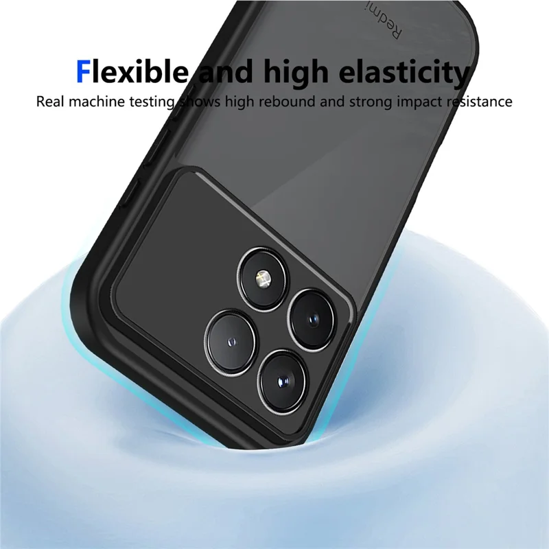 Für Xiaomi Poco F8 Pro / Redmi K90 5G Hülle Skin-Touch Matt PC + TPU Anti-Drop-Handyhülle - Transparent Schwarz