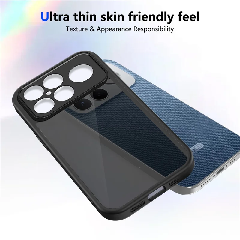 Cover per Xiaomi Poco F8 Ultra / Redmi K90 Pro Max 5G, Custodia Touch Opaca in PC + TPU Anti-Caduta - Nero Trasparente