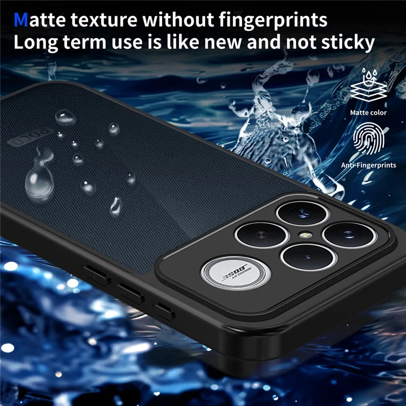 Cover per Xiaomi Poco F8 Ultra / Redmi K90 Pro Max 5G, Custodia Touch Opaca in PC + TPU Anti-Caduta - Nero Trasparente