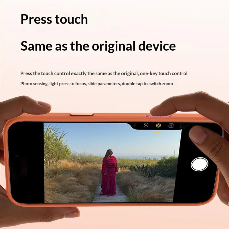 For iPhone 17 Pro Max Magnetic Phone Cover Skin Touch TPU + PC Shockproof Back Case Compatible with MagSafe - Orange