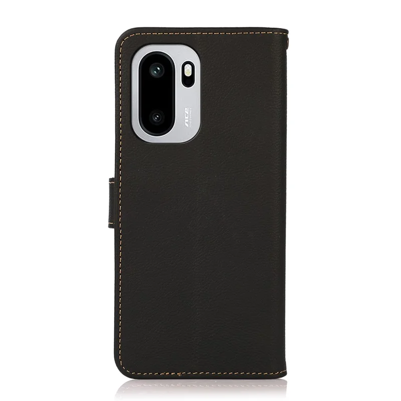 Capa de Telemóvel KHAZNEH para OnePlus 15R 5G / Ace 6 5G / Ace 6T 5G, Capa Carteira em Couro Genuíno de Vaca - Preto