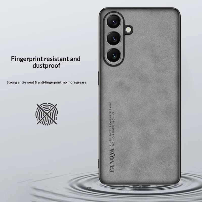 For Samsung Galaxy S26+ Case Suede Leather Texture TPU + PU Phone Back Cover - Grey