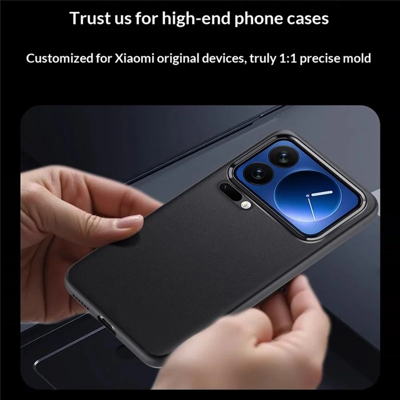 For Xiaomi 17 Pro Max Case Slim TPU+PC+PU Leather Phone Back Cover (2nd Gen) - Black
