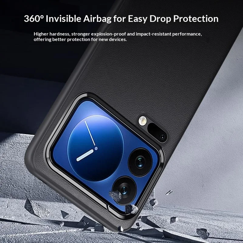 For Xiaomi 17 Pro Max Case Slim TPU+PC+PU Leather Phone Back Cover (2nd Gen) - Black