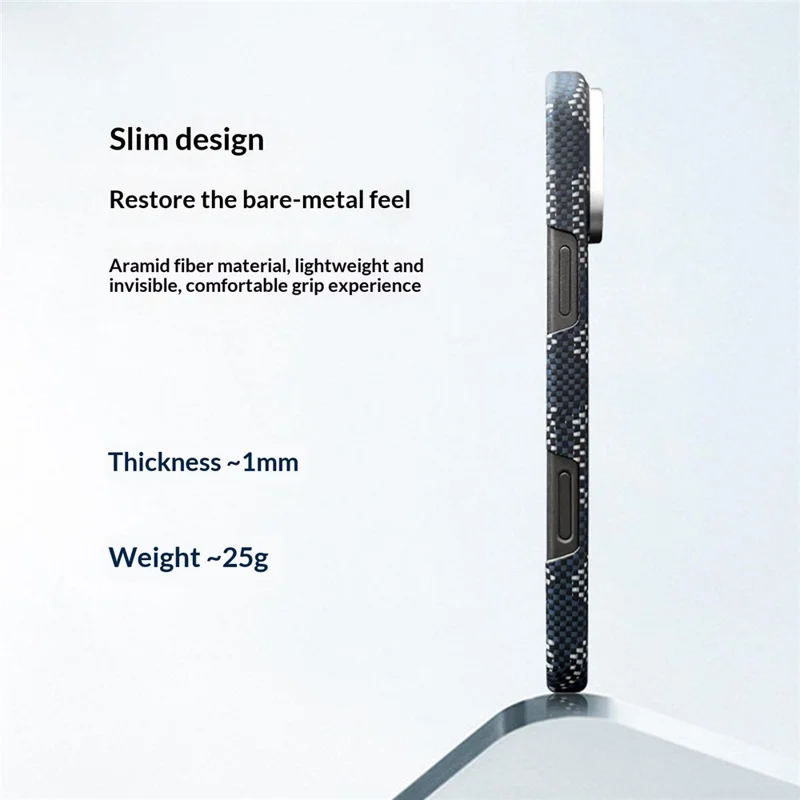 For iPhone 17 Magnetic Case 600D Fine Texture Aramid Fiber Phone Cover Compatible with MagSafe