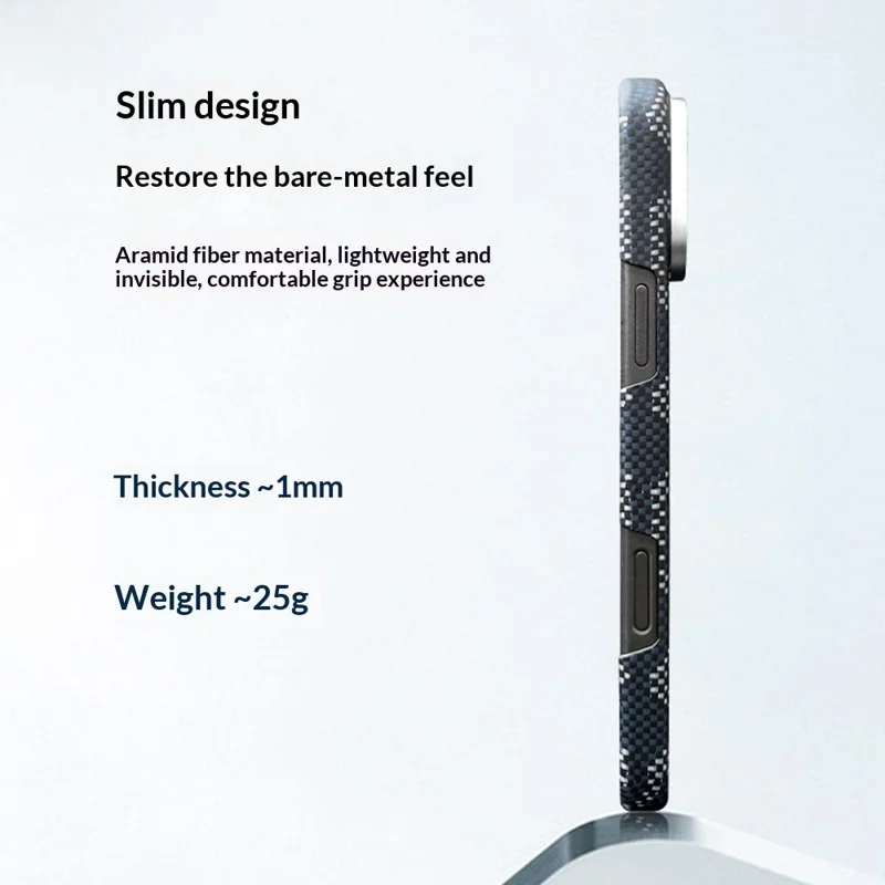 For iPhone Air Magnetic Case Honeycomb Texture Aramid Fiber Phone Cover Compatible with MagSafe