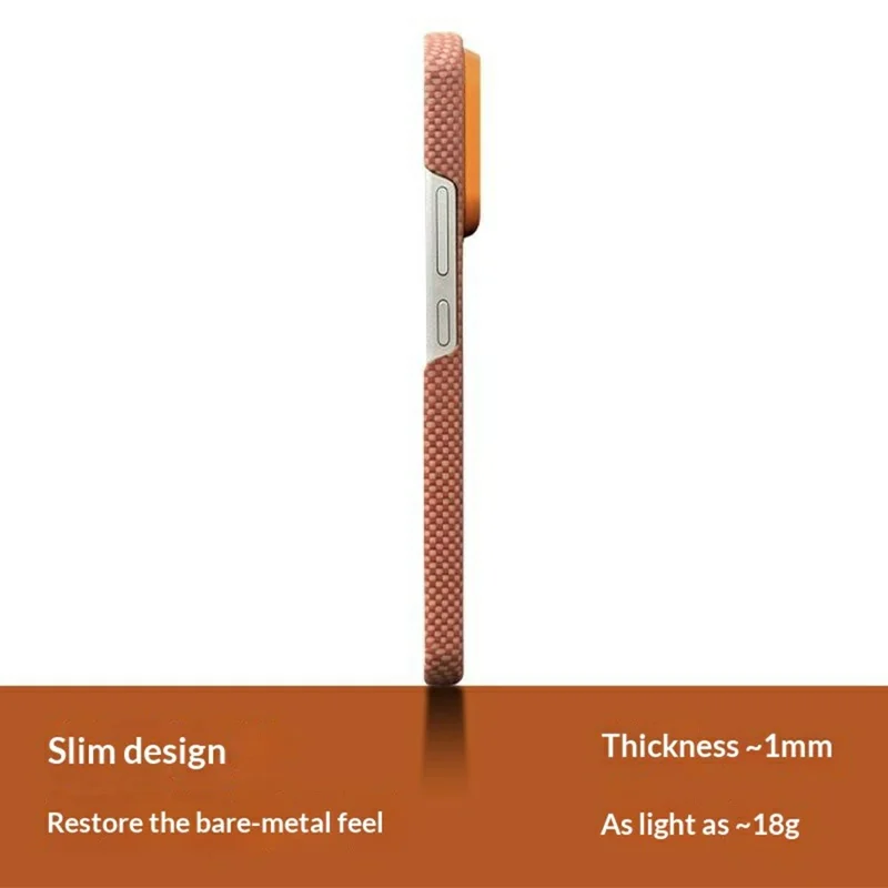 For Xiaomi 17 Pro Magnetic Case Aramid Fiber Phone Cover with Metal Lens Frame - Orange