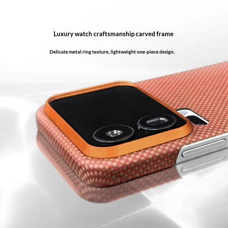 For Xiaomi 17 Pro Magnetic Case Aramid Fiber Phone Cover with Metal Lens Frame - Orange