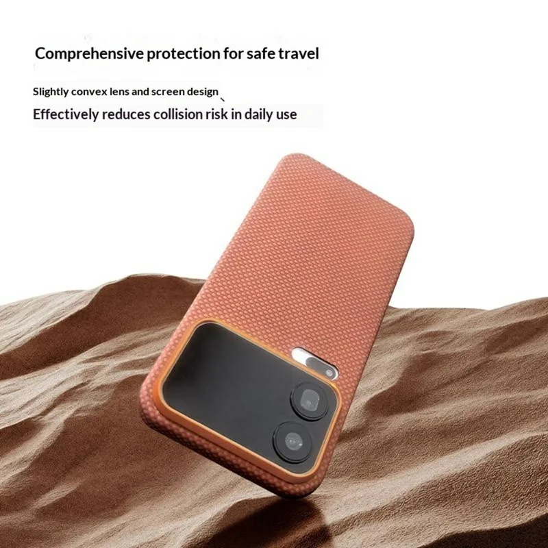 For Xiaomi 17 Pro Magnetic Case Aramid Fiber Phone Cover with Metal Lens Frame - Orange