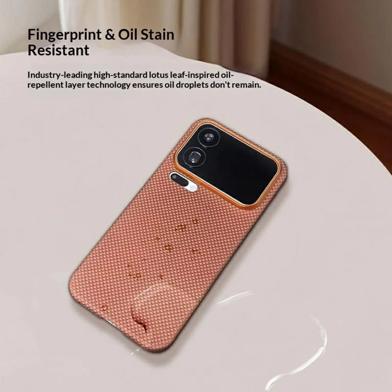 For Xiaomi 17 Pro Max Magnetic Case Aramid Fiber Phone Cover with Metal Lens Frame - Orange