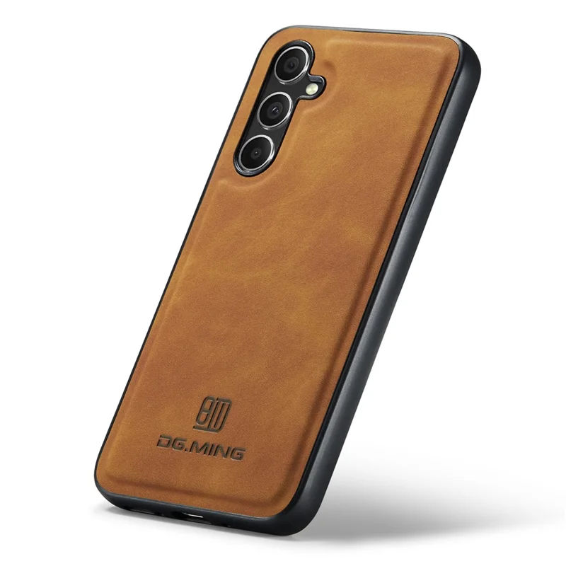 DG.MING For Samsung Galaxy S26  /  S26 Pro Case PU Leather Covered PC + TPU Hybrid Phone Shell - Brown