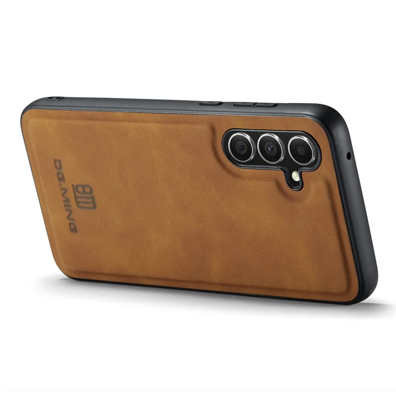 DG.MING For Samsung Galaxy S26  /  S26 Pro Case PU Leather Covered PC + TPU Hybrid Phone Shell - Brown