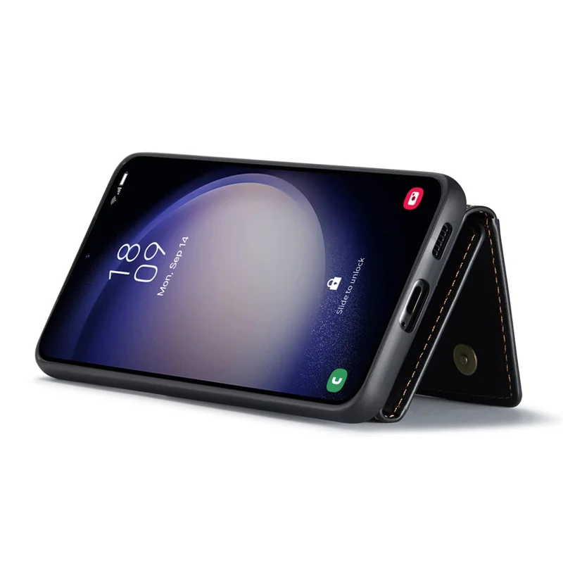 DG.MING Serie M2 para Samsung Galaxy S26+ Funda de Cuero PU de Tres Pliegues con Múltiples Ranuras para Tarjetas y Bolsillo - Negro