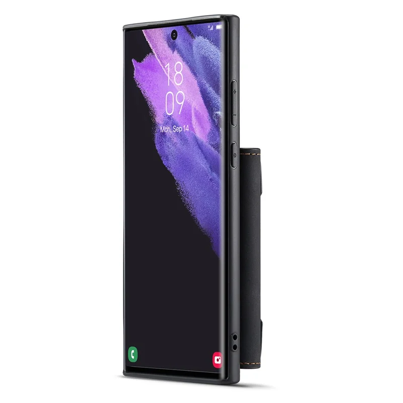 DG.MING Serie M2 para Samsung Galaxy S26 Ultra Funda de Cuero PU de Tres Pliegues con Múltiples Ranuras para Tarjetas Bolsillo Monedero - Negro