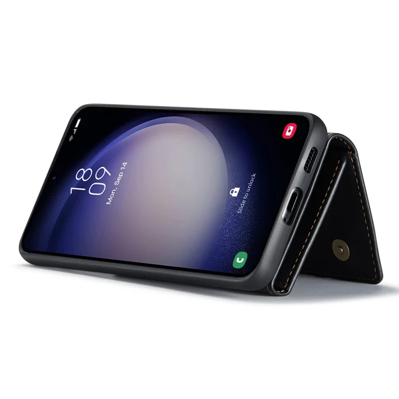 DG.MING Serie M1 para carcasa de teléfono Samsung Galaxy S26, billetera de cuero PU con cierre magnético, funda abatible con bolsillo para dinero, tarjetas y monedas - Negro