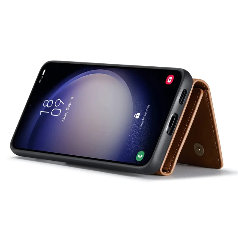 DG.MING Serie M1 para Samsung Galaxy S26+ Funda de Cuero PU con Cierre de Atracción Magnética, Billetera de Tres Pliegues con Bolsillo para Efectivo, Tarjetas y Monedero - Marrón
