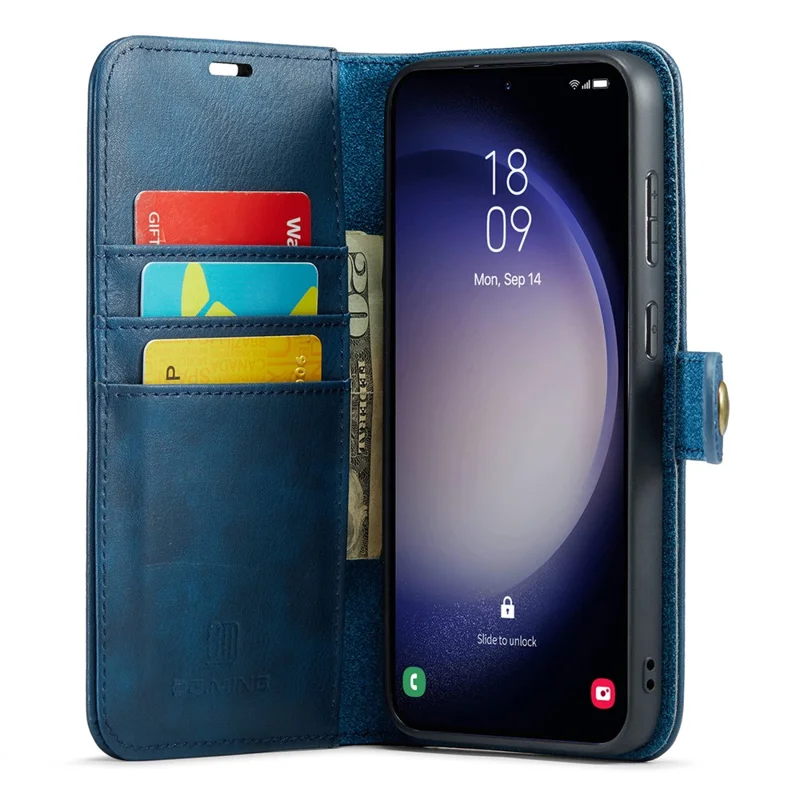 DG.MING para Samsung Galaxy S26 / S26 Pro Funda con Cartera Desmontable Soporte Funda de Cuero Dividido - Azul