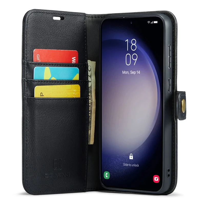 DG.MING para Samsung Galaxy S26+ Funda con Cartera Desmontable y Soporte, Funda de Cuero Dividido para Teléfono - Negro