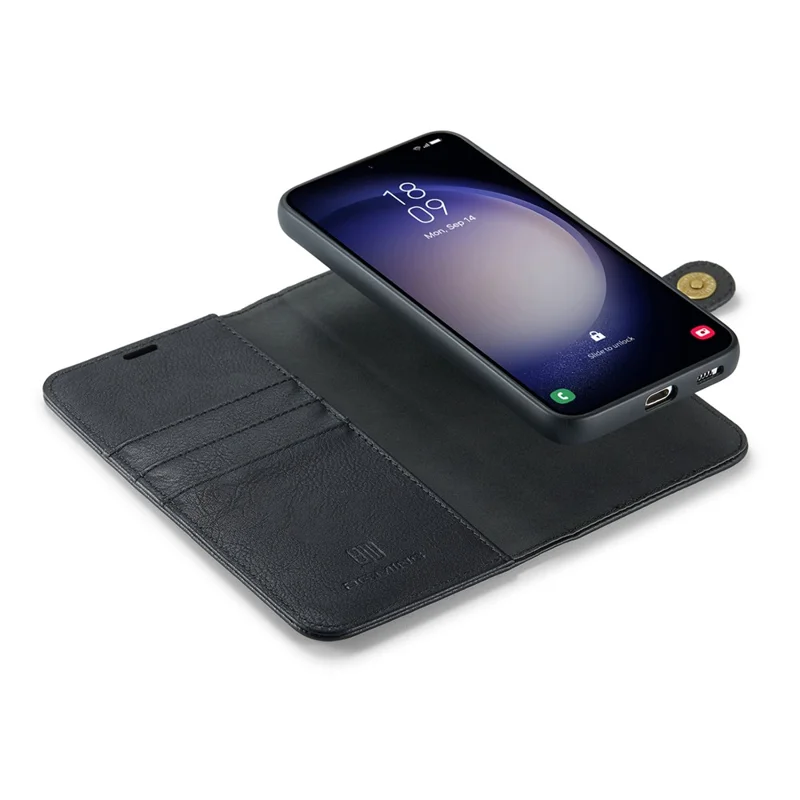 DG.MING para Samsung Galaxy S26+ Funda con Cartera Desmontable y Soporte, Funda de Cuero Dividido para Teléfono - Negro