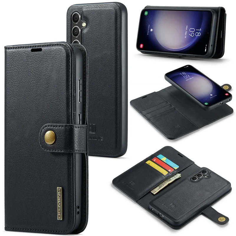DG.MING para Samsung Galaxy S26+ Funda con Cartera Desmontable y Soporte, Funda de Cuero Dividido para Teléfono - Negro