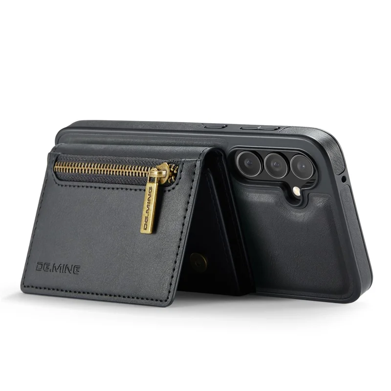 DG.MING M5 Series For Samsung Galaxy S26+ Case Detachable Magnetic Leather Phone Cover with Card Slots - Black