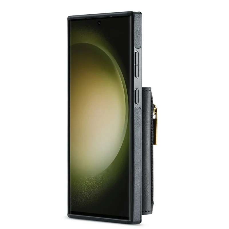 DG.MING M5 Series Capa para Samsung Galaxy S26 Ultra com Carteira com Bloqueio RFID e Bolsa com Zíper, Suporte para Várias Camadas de Cartões e Porta-Moedas - Preto