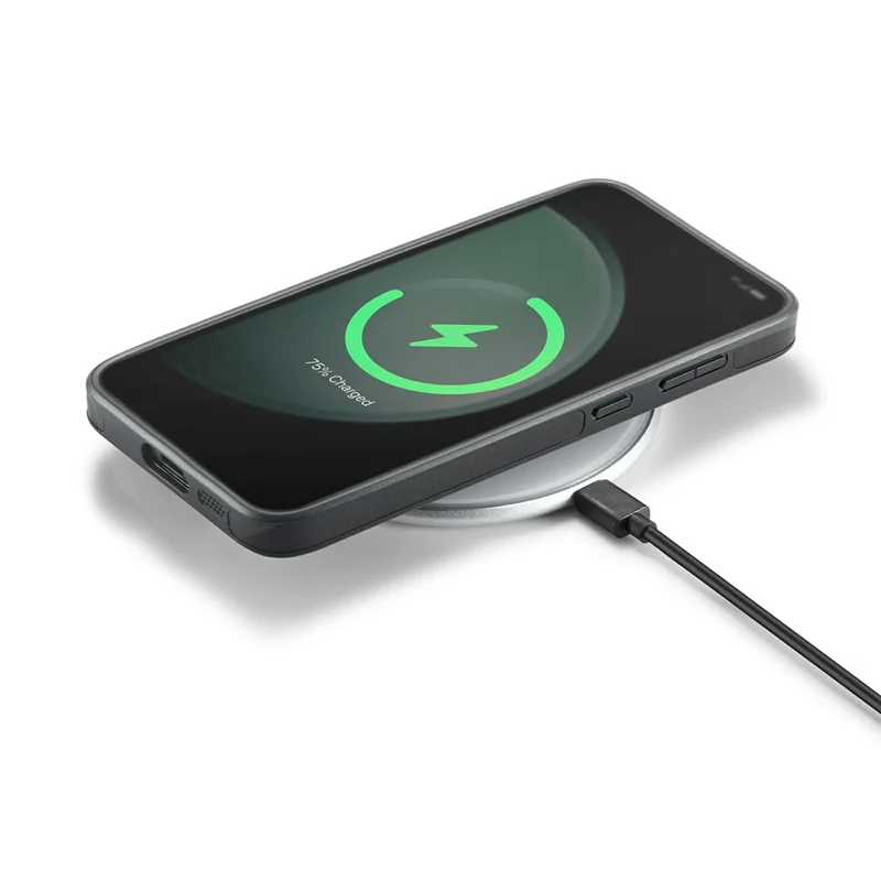 DG.MING Funda para Samsung Galaxy S26 / S26 Pro Anti-caídas con Revestimiento de Cuero PC + TPU Cubierta Trasera para Teléfono - Negro