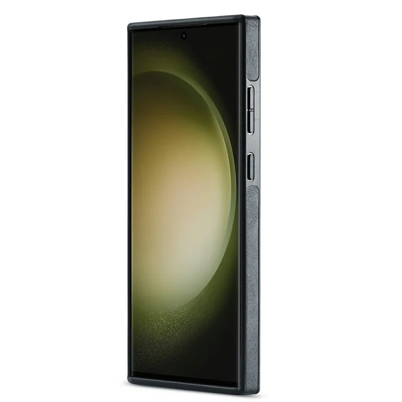 DG.MING Funda para Samsung Galaxy S26 Ultra, carcasa antiimpactos con revestimiento de cuero, trasera de PC + TPU para teléfono - Negro