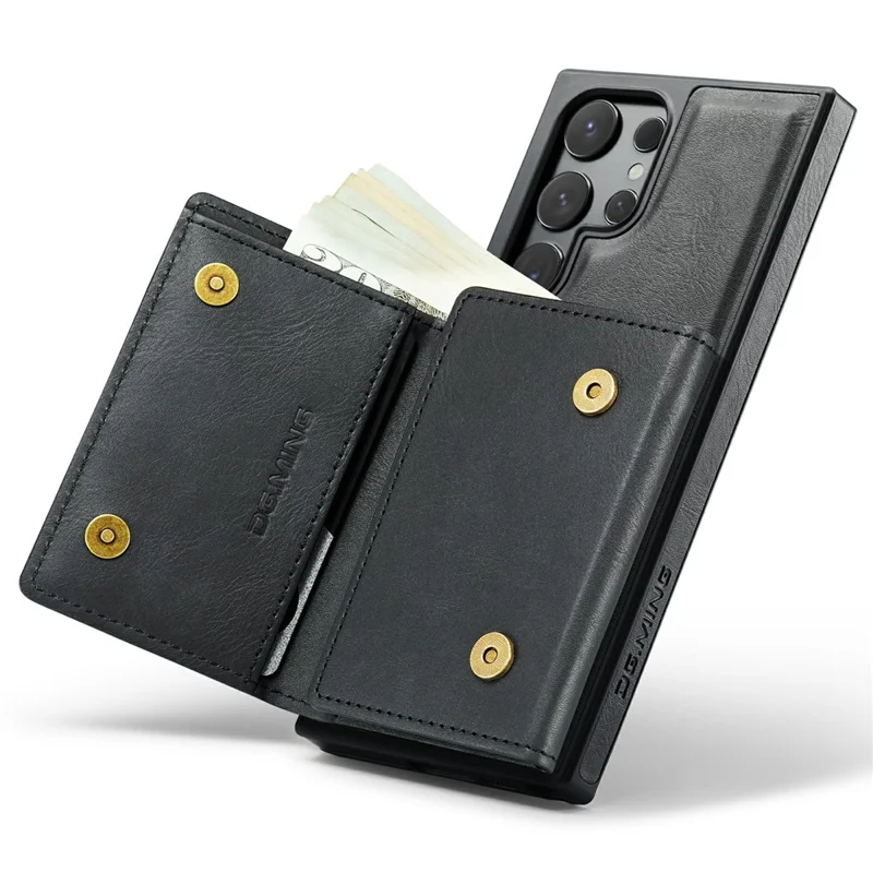 DG.MING Serie M6 para Samsung Galaxy S26 Ultra Funda con Billetera con Bloqueo RFID, Soporte Multicapa para Tarjetas, Bolsa para Monedas - Negro