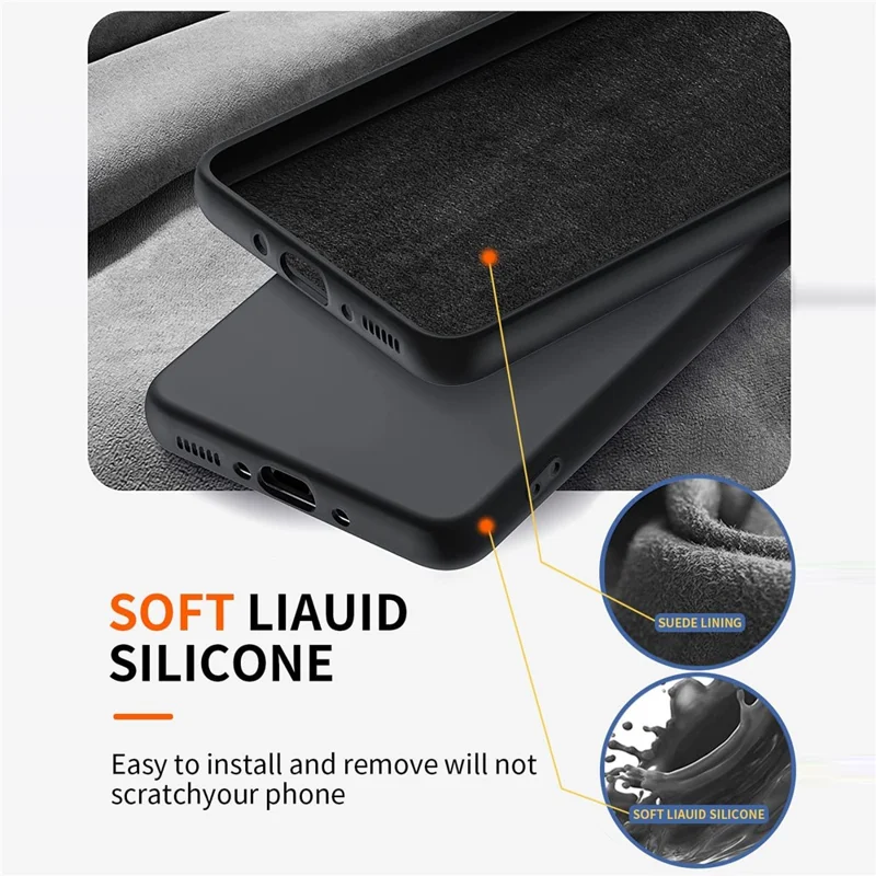 For Samsung Galaxy A57 5G Case Liquid Silicone Kickstand Cover with 2.5D Arc Edge Tempered Glass Film - Black