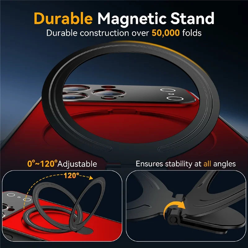 Achat en vrac pour coque magnétique iPhone 16 Pro Max, transformation en 17 Pro Max, support intégré, housse arrière mate en TPU et PC - Blanc