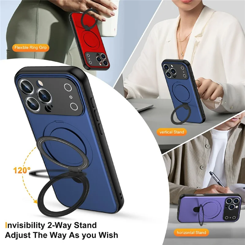 Kauf in Großmengen Für iPhone 15 Pro Magnetische Hülle Verwandelt in 17 Pro Ständer TPU PC Matt Telefonrückseite - Weiß