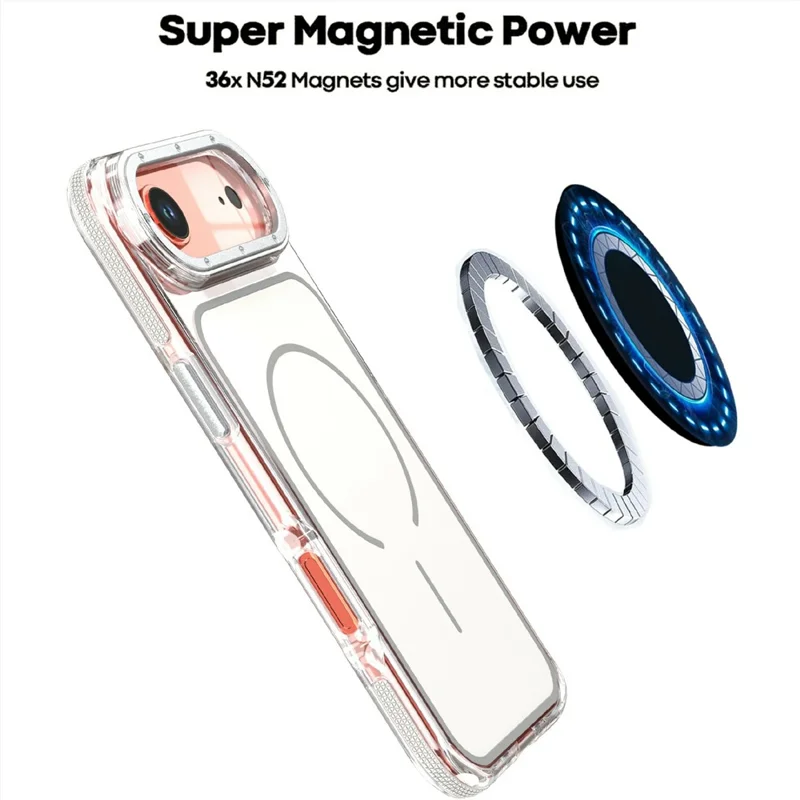 For iPhone Air Magnetic Case Dual Color Shockproof TPU PC Phone Cover Compatible with MagSafe - White